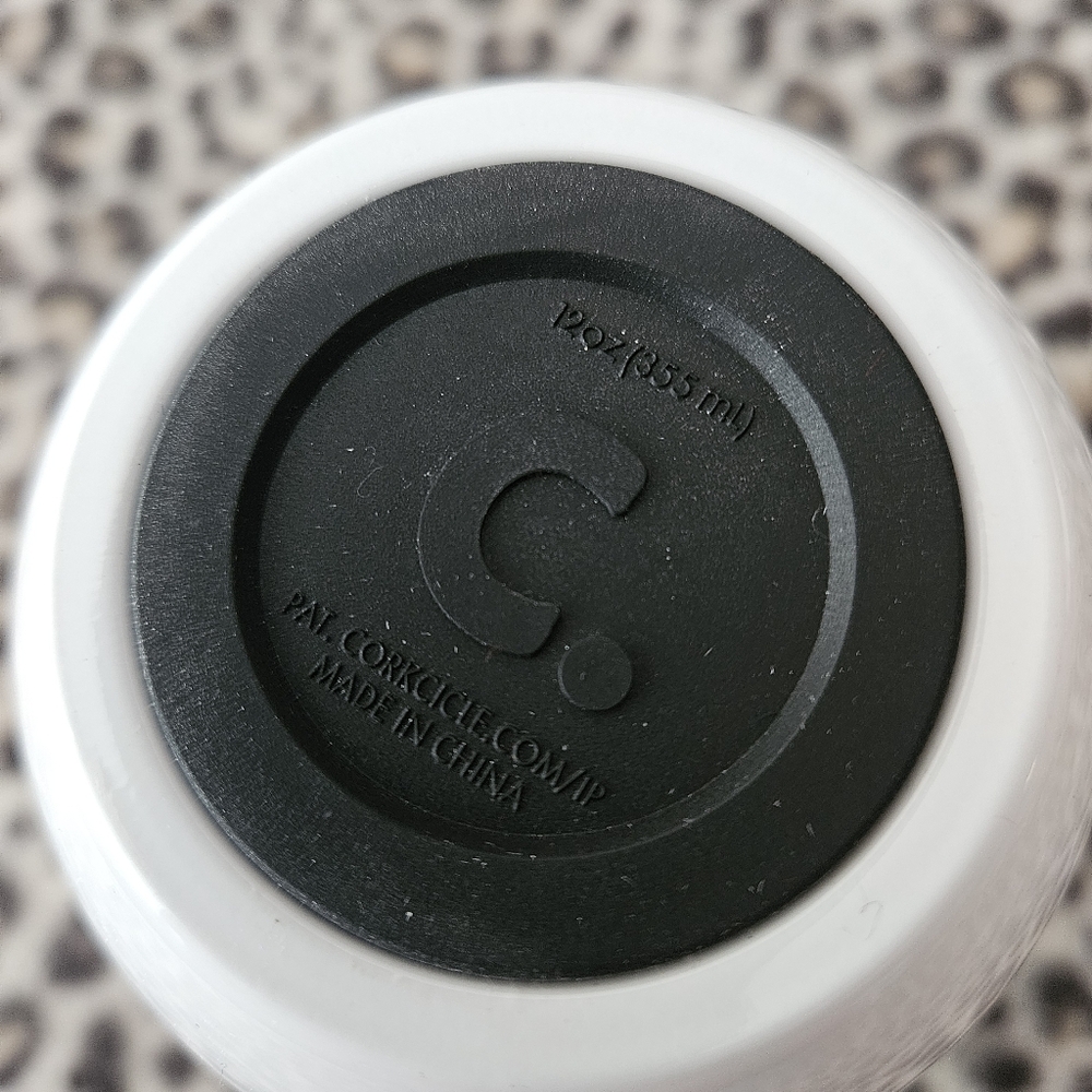 Corkcicle Monodot White And Black Stemless Cup Insulated Wine Tumbler, Like New - Picture 5 of 7